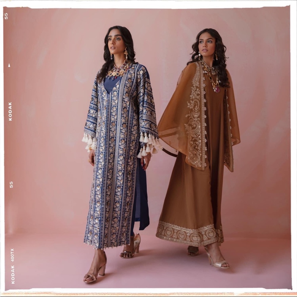 Brand New Navy blue Ethnic kaftaaan style outfit(Medium)